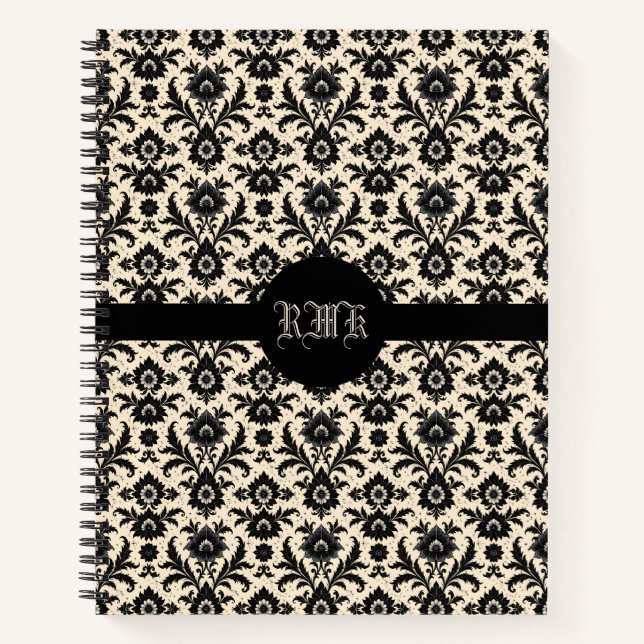 Cuaderno Damasco negro sobre sepia (Anverso)