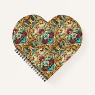 Cuaderno Damasco Ornate Turquesa y Dorado