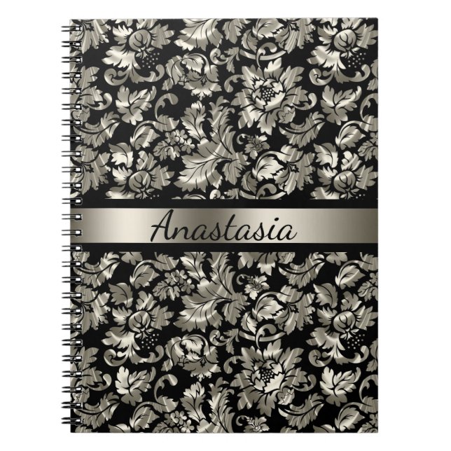 Cuaderno Damasco plateado deslucido (Frente)