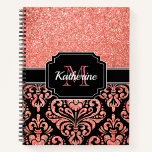Cuaderno Damasco Rosa Purpurina Gold