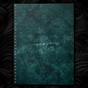 Cuaderno Damasco Verde azulado de Velvety   Barroco verde o