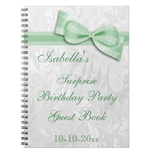 Cuaderno Damasco y arco de la fiesta de cumpleaños de la