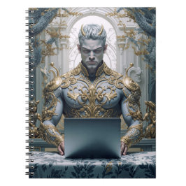 Cuaderno Dämonischer Krieger am Laptop Fantasy
