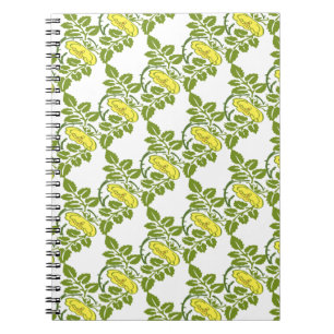 Cuaderno Dámpara de fondo de pared de mariposa floral vinta