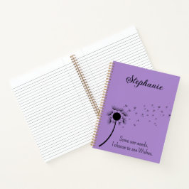 Cuaderno Dandelion En El Viento - Elijo Deseos Púrpura