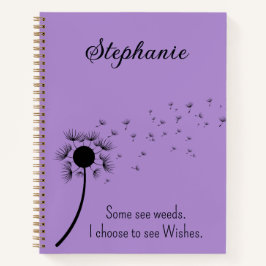 Cuaderno Dandelion En El Viento - Elijo Deseos Púrpura