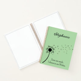 Cuaderno Dandelion En El Viento - Elijo Deseos Verdes