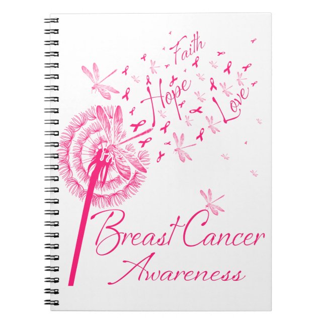 Cuaderno Dandelion Faith Hope Love Mama Cancer Awareness (Frente)