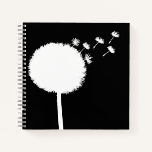 Cuaderno Dandelion Semillas para portátiles Negro y Blanco