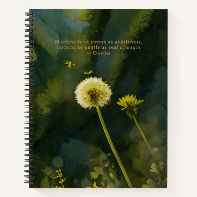 Cuaderno Dandelion Wildflower Weed Goethe LifeQuote Journal (Anverso)