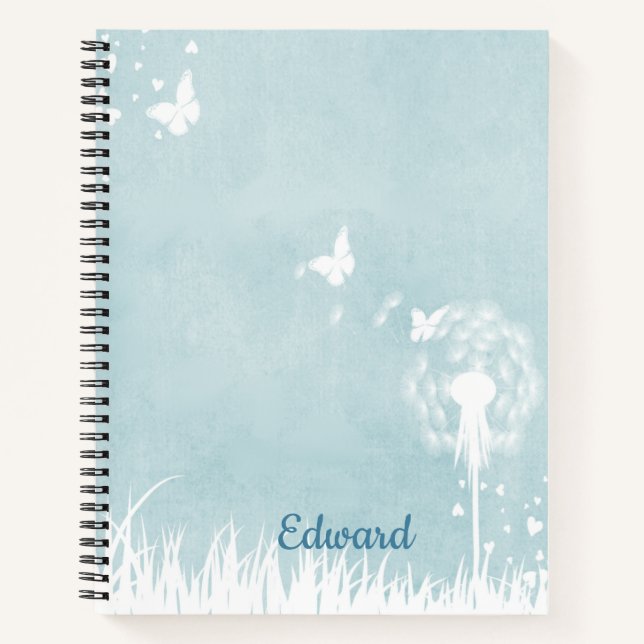 Cuaderno Dandelions, mariposas y cielos azules (Anverso)