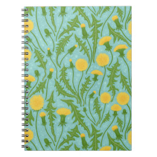 Cuaderno Dandelions, verde, amarillo y azul