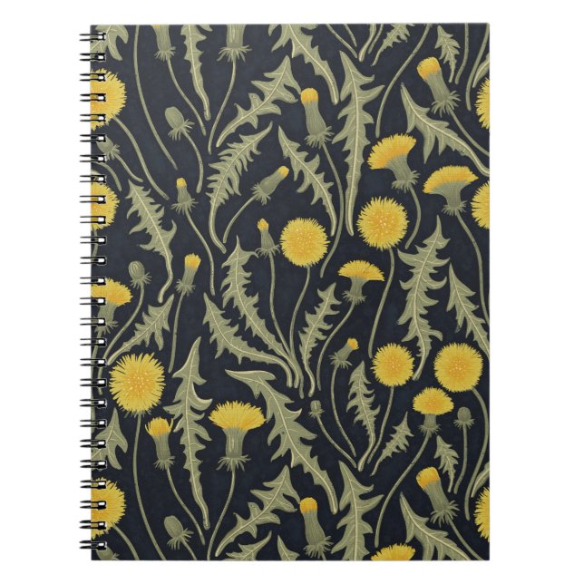 Cuaderno Dandelions, verde, amarillo y negro (Frente)