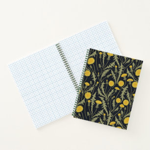Cuaderno Dandelions, verde, amarillo y negro