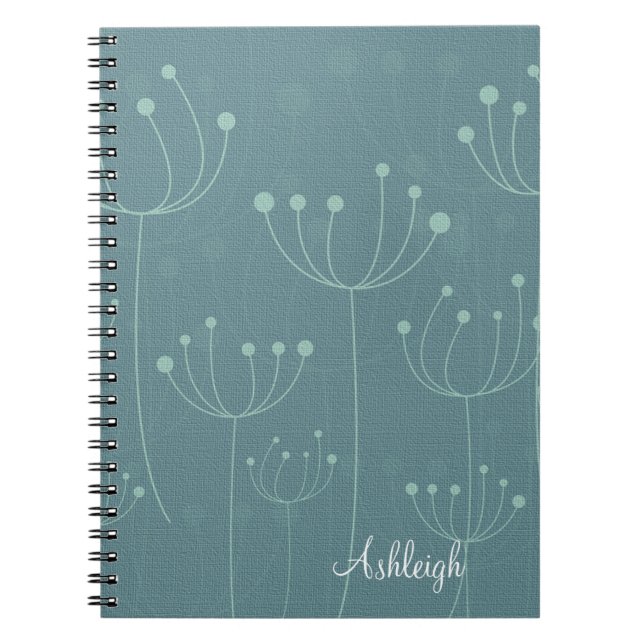Cuaderno Dandelions verde azulados (Frente)