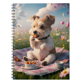 Cuaderno Dandie Dinmont Terrier en picnic