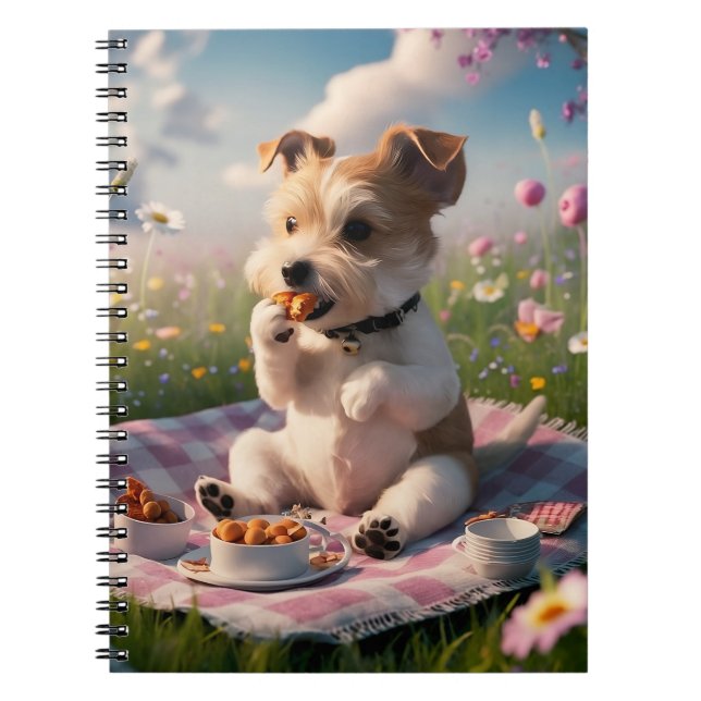 Cuaderno Dandie Dinmont Terrier en picnic (Frente)