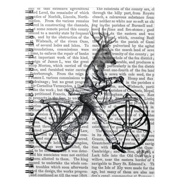 Cuaderno Dandy Deer en bicicleta vieja (Frente)
