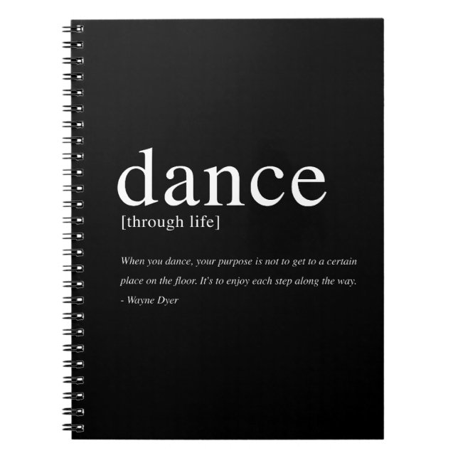 Cuaderno Danza con la vida, cita inspiradora (Frente)