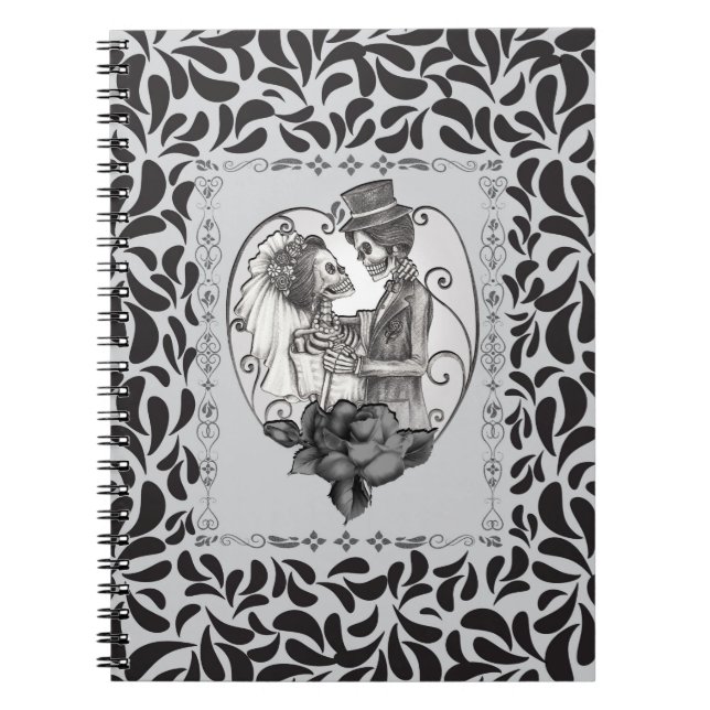 Cuaderno Danza de bodas de pareja de amor esqueleto (Frente)