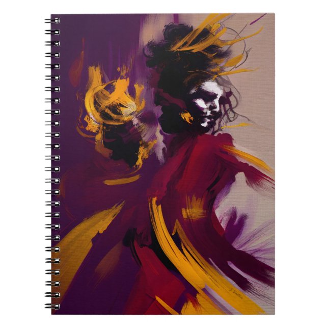 Cuaderno Danza de la Mente – Figura Abstracta Expresiva (Frente)