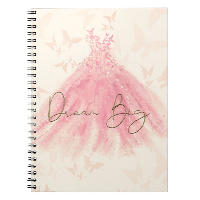 Cuaderno Danza de mariposa Peach Sparkle Dress Sueño Grande (Frente)