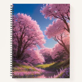 Cuaderno Danza elegante de Sakura a orillas del río