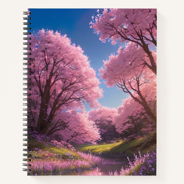 Cuaderno Danza elegante de Sakura a orillas del río (Anverso)