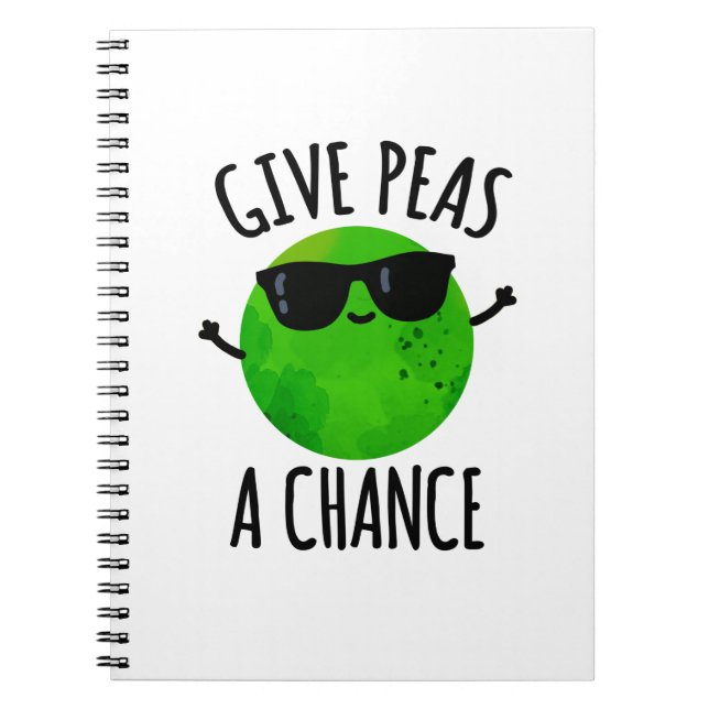 Cuaderno Dar A Peas Una Oportunidad Positiva Pea Pun (Frente)