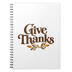 Cuaderno Dar Gracias Hojas de Otoño Retro en Espiral