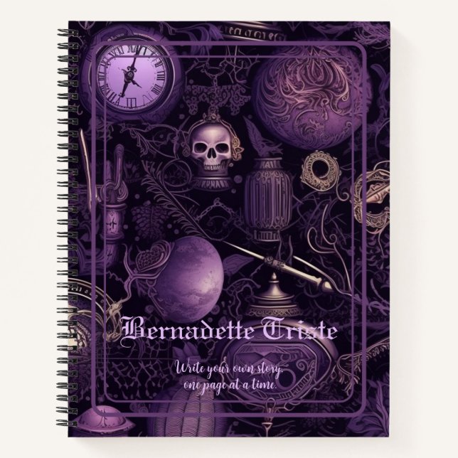 Cuaderno Dark Academia Gótico Sentimiento de nombre estétic (Anverso)