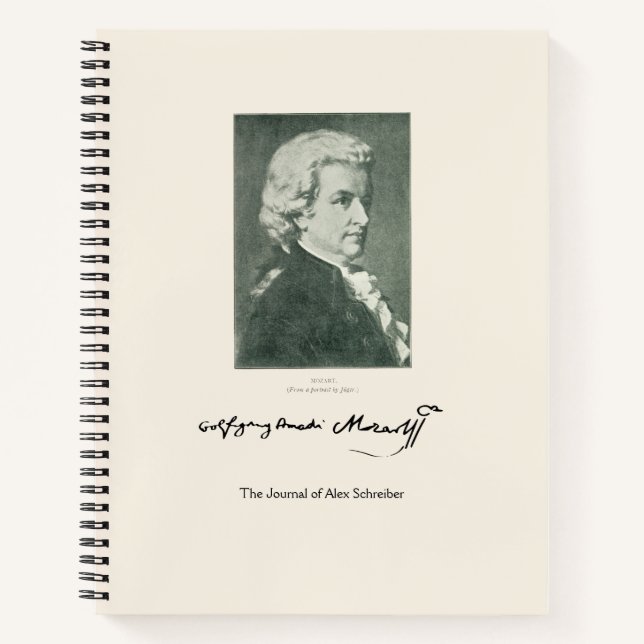 Cuaderno Dark Academia Mozart Música clásica personalizada (Anverso)