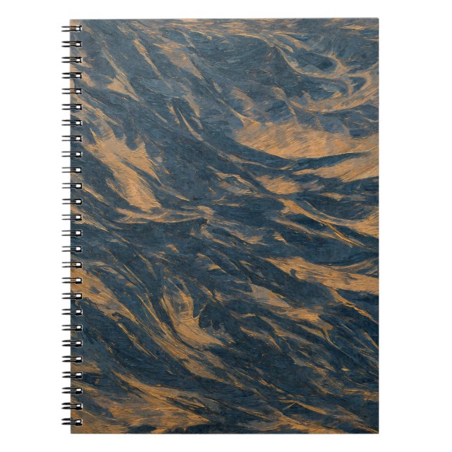 Cuaderno Dark Blue Copper Flow Resumen Textura (Frente)
