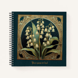 Cuaderno Dark Green Art Nouveau Convallaria majalis