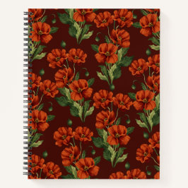 Cuaderno Dark Moody Crimson Poppies