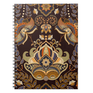 Cuaderno Dark Paisley: Indio floral sin soldadura.