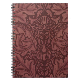 Cuaderno Dark Red Acanthus Leaves (by William Morris)