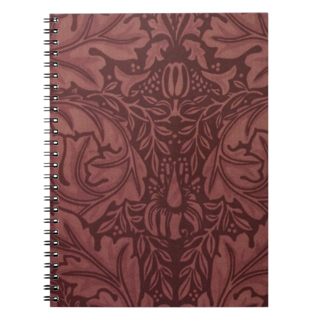 Cuaderno Dark Red Acanthus Leaves (by William Morris) (Frente)