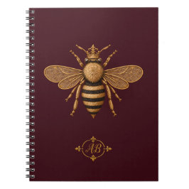 Cuaderno Dark Romance Royal Bee | Borgoña y Oro Francés