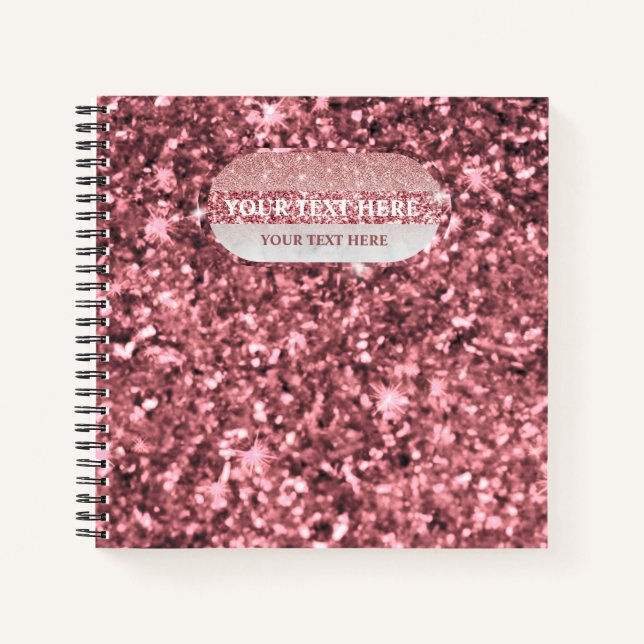 Cuaderno Dark Rose Gold glitter sparkles (Anverso)