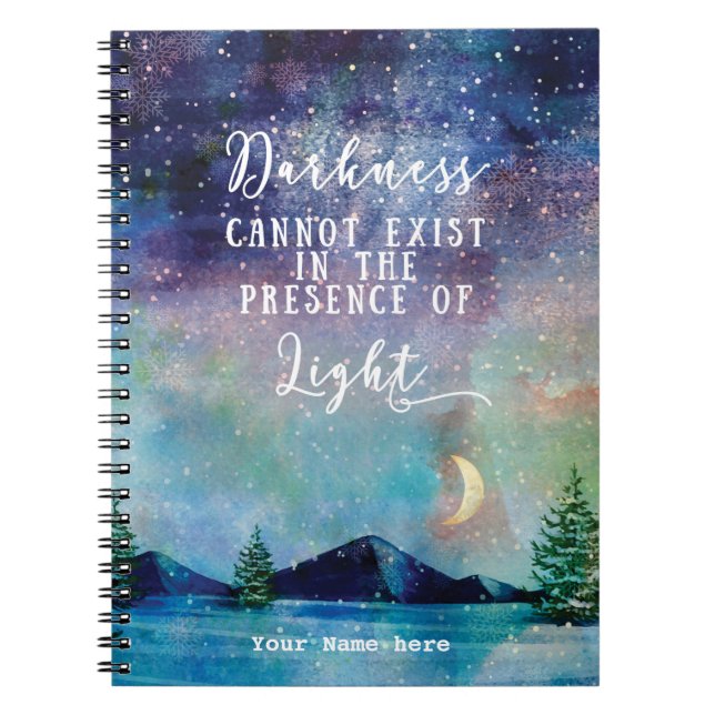 Cuaderno darkness cannot exist quote scripture notebook (Frente)
