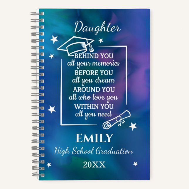 Cuaderno Daughter High School Graduation Name Year  (Anverso)
