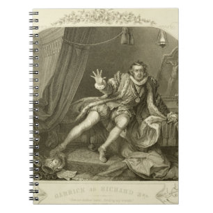 Cuaderno David Garrick (1717-79) como Richard III, acto V