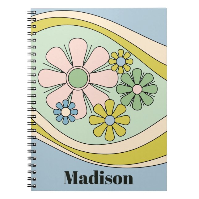 Cuaderno Daydream retro floral 60 Pastel personalizado (Frente)