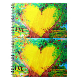 Cuaderno de 2 corazones dorados