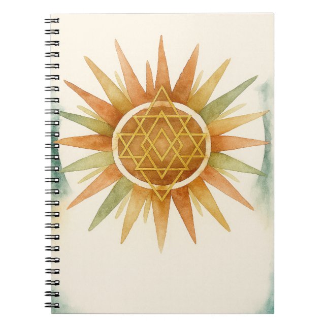 Cuaderno de acuarela Boho Sunburst – Personalizado (Frente)