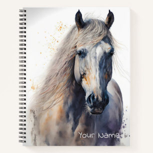 Cuaderno de Acuarela Caballo Blanco Personalizado