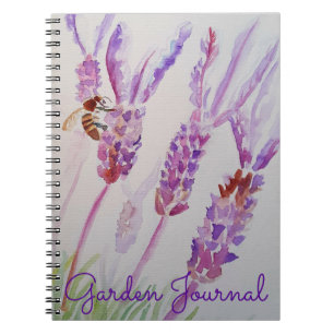 Cuaderno de acuarela de amarre Lavender Bee