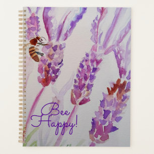Cuaderno de acuarela de amarre Lavender Bee