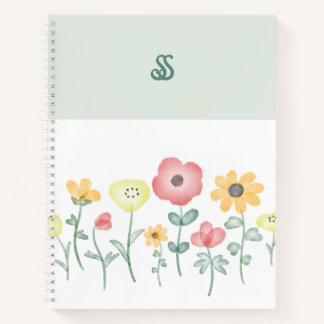 Cuaderno de Acuarela de Flores Silvestres con Mono